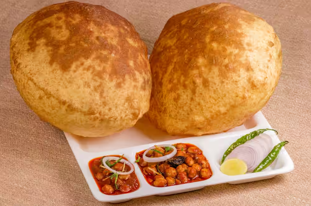 Enjoy the perfect breakfast with delicious bhature chole